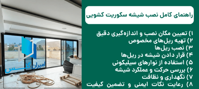 مراحل نصب شیشه مغازه-امیران گلس